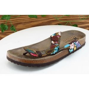 White Mountain Sz 7 M Multicolor Thong Synthetic Women Sandals